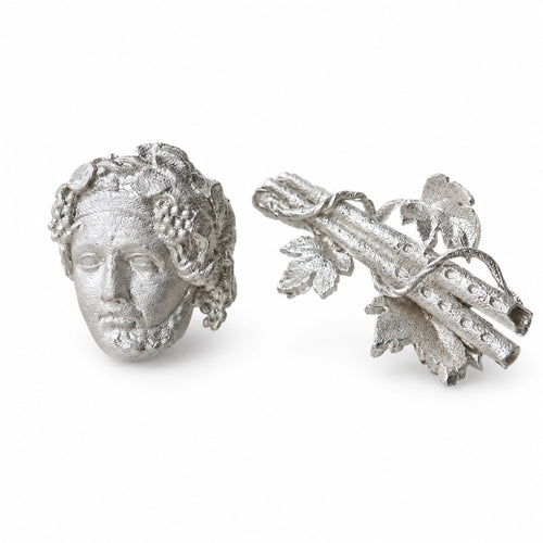 Dionysus Aulos Silver Earrings
