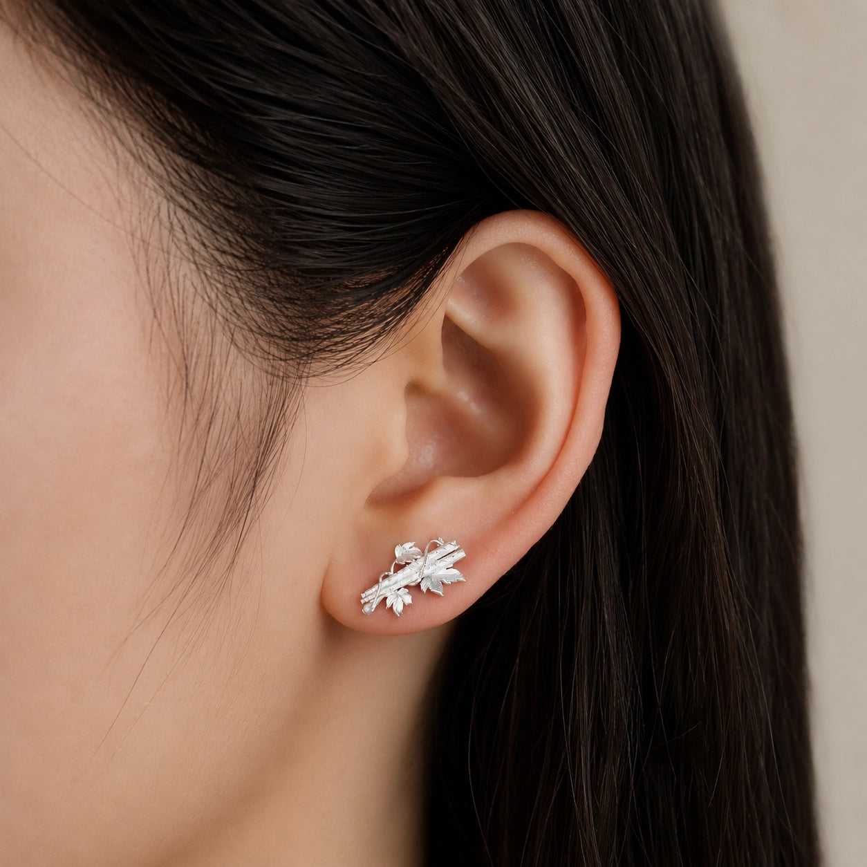 Dionysus Aulos Silver Earrings