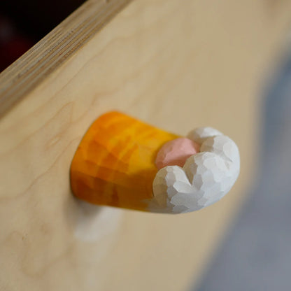 Pawrest Carved Wooden Cat Paw Hook and Knob