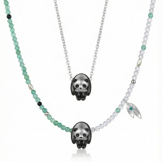 Lazy Panda Perching - Necklace