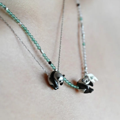 Lazy Panda Perching - Necklace