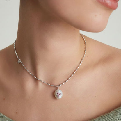 HeartGlow Pearl Pendant Necklace