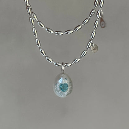 HeartGlow Pearl Pendant Necklace