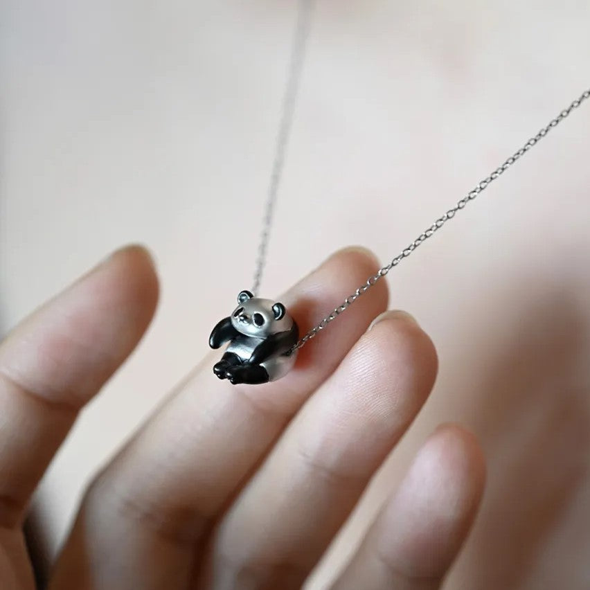Lazy Panda Perching - Necklace