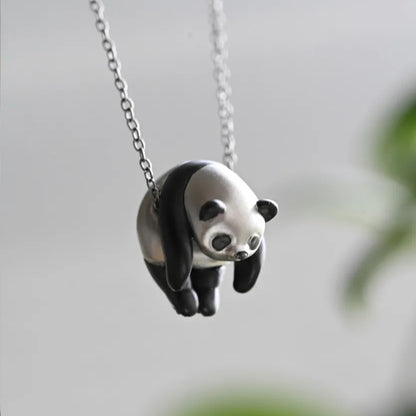 Lazy Panda Perching - Necklace