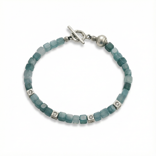 Stonebound Guatemalan Blue Water Jade Bracelet