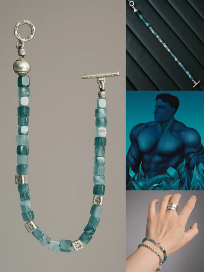 Stonebound Guatemalan Blue Water Jade Bracelet