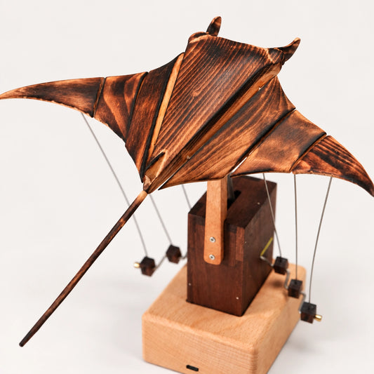 Wooden Manta Ray Automaton