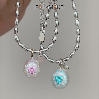 HeartGlow Pearl Pendant Necklace
